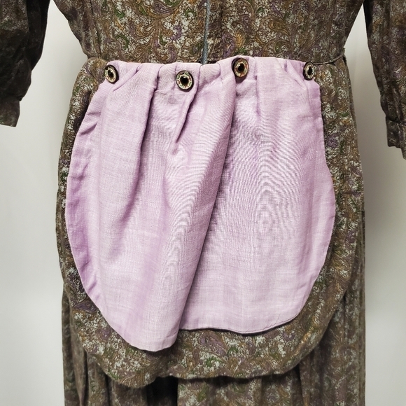 Vintage 70s Handmade Cottagecore Prairie Paisley Floral Puffed Sleeve Maxi Dress - Picture 6 of 10